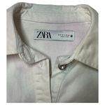 ZARA Jacket Womens S Pastel Tie Dye Cropped Dolman Frayed Hem Pockets White Photo 3