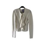 Herve Leger  Jacket, NWOT, Ruffle White Jacket Blazer Photo 2