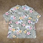 Havana Jack’s Café Hawaiian Shirt Women’s XL Green Floral Boats Tropical Photo 1