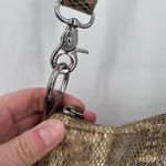 Chez Women's Fine Leather Snakeskin Embossed Crossbody Bag Brown Beige One Size Photo 4