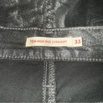 Levi's 724 High Rise Straight Leg Black Silver Metallic Jeans Sz 33 x 30 NEW Photo 5