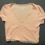 PacSun Light Pink Shirted Crop Top Photo 0