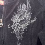 Harley Davidson Ribbed Motorcycle Riding Jacket Fleece Coat Women's Size Medium Black Photo 1