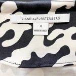 Diane Von Furstenberg  DVF Silk V Neck 3/4 Sleeve Shift Dress Black White Size 0 Photo 4