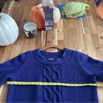 Cable Knit Sweater Deep Blue Purple size XL Photo 3