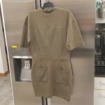 Reiss 💕💕 Emlyn Panel Detail Short Sleeve Sweatshirt Dress Khaki Green 8 US NWT Photo 10