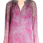 Diane Von Furstenberg Diane Von Furstenburg 100% silk wood grain print pink blouse 0 Photo 0