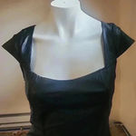 Free People  MINI VEGAN LEATHER DRESS OPEN BACK SIZE 0 NEW NO TAGS Photo 2