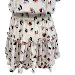 Buddy Love Ray Mini Dress Smocked Short Sleeve Brush Print White Size Medium Photo 6