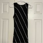 International concepts  Black & White Knit Fringe Midi Dress Photo 2