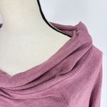 Athleta  Studio Barre Sweatshirt Long Sleeve Top Purple Off The Shoulder Small Photo 4