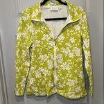Pacific&Co d& Active Lime Green/White Floral Print Zip Jacket size M Photo 0