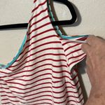Anthropologie  Maeve Red‎ White Striped One Shoulder Dress Size Small Photo 3