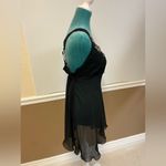 Jessica Vintage Black Velvet Sheer Babydoll Slip Dress Iridescent Beaded Floral Size XL Photo 6