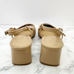 JustFab Gracie Slingback Cap Toe Block Heels Tan Beige Black 7.5 Photo 2