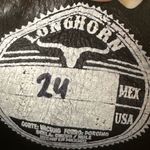 Longhorn Tan Heeled Western Boots with Square Toe and Stitched Pattern Size 24 Photo 11