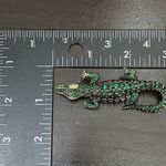 Antique Style Green Alligator Gator Crocodile Rhinestones Bling Brooch Photo 9