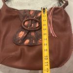 Carlos Falchi for CHI leather snakeskin hobo Purse tassels Brown Photo 11