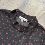 Moa Moa Y2k Vintage  Black Mesh Sheer Heart Patterned Baby Tee Womens Size Medium Photo 1