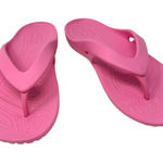 Crocs Size 5 Flip Flops Pink Comfort Sandals Pool Shoes Beach Vacation Photo 0
