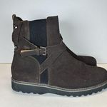 Donald Pliner Captain Boots Leather & Suede Buckle Booties Size 10 Brown Photo 0
