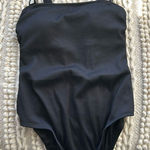 Puma ribbed Black One Piece Swimsuit logo straps, Size Medium, NWT Photo 0