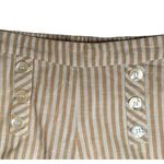 Derek Heart Juniors Size M Tan White Stripe Nautical Crop Pants Cotton Wide Leg Photo 1