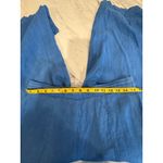 Corey Lynn Calter Linen Wide Leg Crop Pants Blue Elastic Waist Pockets L Size L Photo 3