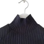 ZARA Black Viscose Mock Neck Knit Ribbed Cropped Long Sleeves Sweater SZ S #1672 Photo 1
