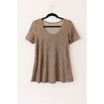 LuLaRoe Perfect Tee XXS – Tan Ikat Print, Short Sleeve, Flowy Tunic Photo 2