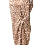 J. McLaughlin  Lynda Faux Suede Knee Sheath Dress Tanzania Animal Print M READ Photo 6