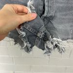 ZARA Washed Grey Black Button Fly Distressed Denim Shorts Size 2 Photo 7