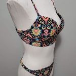 Xhilaration  blue neon paisley bikini set size large Photo 3