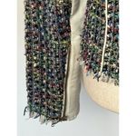 Ramy Brook  Jacket Women Small Black Tweed Leather Sleeve And Trim Full Zip Retro Photo 12