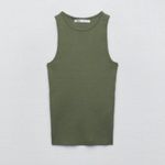 ZARA  khaki knit halter top Photo 4