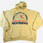 Disney Winnie The Pooh Hoodie Yellow Large Very Good At Doing Absolutely Nothing Photo 0