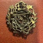 Antique Edwardian Coat of Arms Shield Crest Pink Garnet Emerald Pearls Brooch Red Photo 11