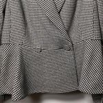 LK Bennett NEW Nina Houndstooth Peplum Belted Blazer Jacket Black/White Sz 12 Black Photo 7