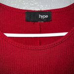 Hype Burgundy Cold Shoulder Ribbed Knit Long Sleeve Mini Dress Women’s S Red Photo 2