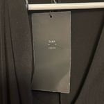 ZARA NWT W&B Collection Asymmetrical Draped Black and White Dress Size Small Photo 2