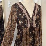 Sandro floral babydoll patchwork long sleeve blouse y2k sheer Photo 7