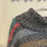 Sonoma NWOT women’s multicolor striped relaxed cowl poncho knit sweater large Photo 1