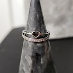 White Gold Filled Heart CZ Ring New Silver Photo 0
