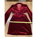 Nicholas Revolve  Gabriela Red Velvet Blazer cut out long sleeve mini Dress 10 Photo 3