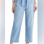 The Great NWT The Statesman Chambray Trouser Light Blue Relaxed Fit Pants Sz 27 Photo 0