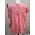 Splendid Sz L Coral Linen Blend Vneck Cap Sleeve Blouse Photo 2