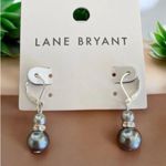 Lane Bryant  Faux Pearl With Crystal Gemstones Dangle Earrings Photo 4
