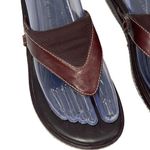 AK Anne Klein Womens Leather Strap Ribbed Trim Flip Flop Sandals Brown Size 6 Photo 2