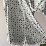 Free People  Intimately White Long Sleeve Shorts Romper Floral V-Neck Buttons EUC Photo 5