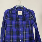 Mossimo Multicolor Blue Black Plaid Fall Flannel Woman’s Size XS/TP Photo 3